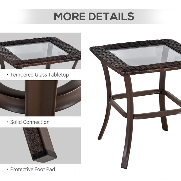 Ensemble de jardin 3 pièces en résine tressée, blanc crème