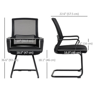 Chaise de bureau ergonomique sans roulettes, noire