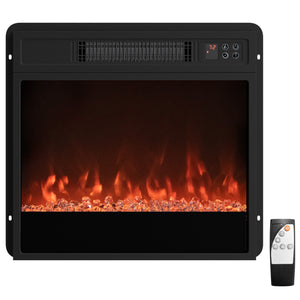 Insert de cheminée électrique de 5000 BTU de 18 pouces avec télécommande et luminosité - Noir