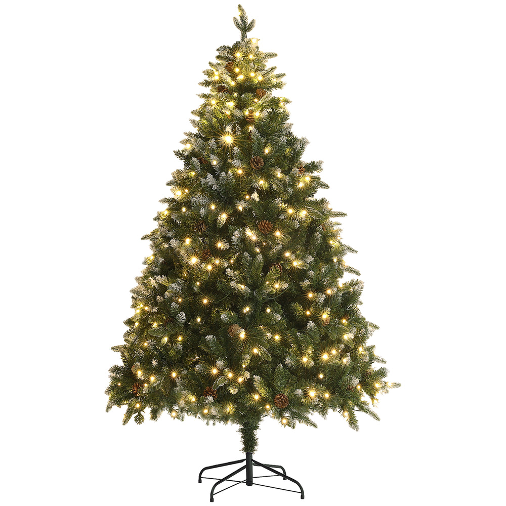 Sapin de Noël artificiel pré-éclairé de 6 pieds avec lumière LED bicolore, à charnière