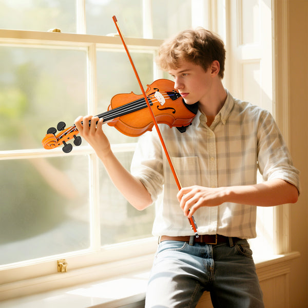 Violon 4/4 pleine grandeur avec archet, étui, colophane et épaulière