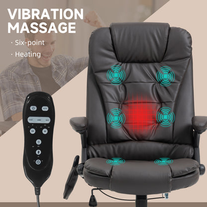 Office chair, heated, ergonomic, massaging, swiveling, vibrating in imitation leather