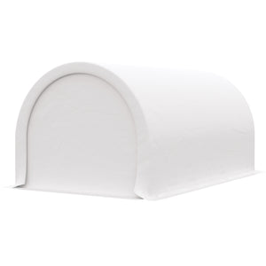 Abri de voiture 10 x 16 robuste avec porte zippée, blanc