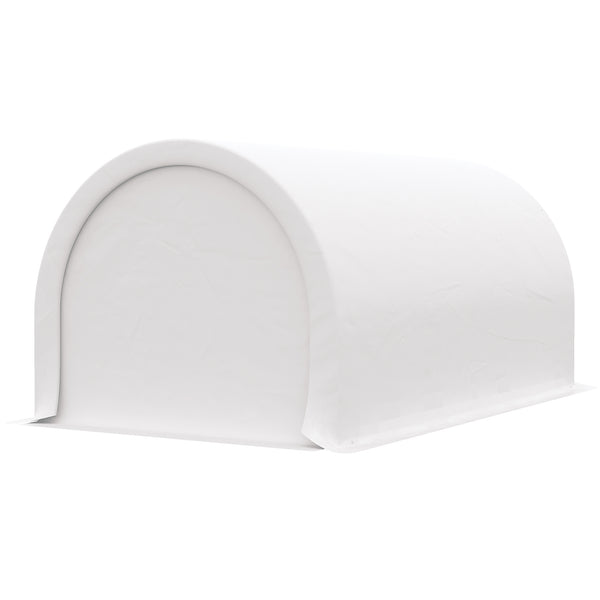 Abri de voiture 10 x 16 robuste avec porte zippée, blanc