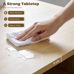 Sideboard Buffet Cabinet, 30.7" Modern Kitchen Storage Cabinet with Soft-Close Door and Adjustable Shelves, Oak