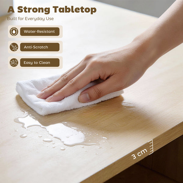 Sideboard Buffet Cabinet, 30.7" Modern Kitchen Storage Cabinet with Soft-Close Door and Adjustable Shelves, Oak