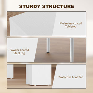 Table and chairs set for 2 people, upholstered in faux leather, white