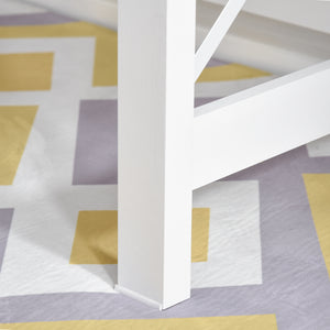 Computer desk with storage and open compartments, white