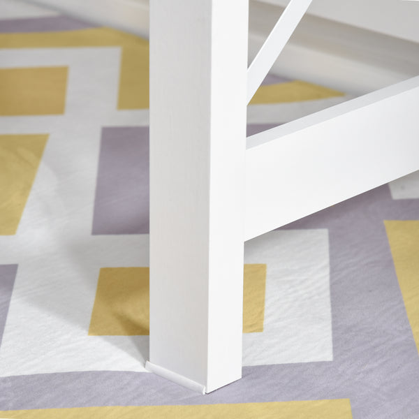 Computer desk with storage and open compartments, white