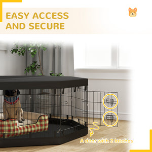 8-Panel Foldable Dog Playpen with Ground Stakes