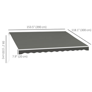 Store pare-soleil rétractable électrique 13' x 10' avec télécommande pour terrasse, gris clair