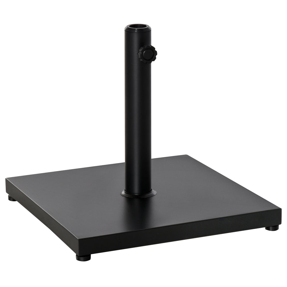 Support de parasol carré en acier de 18 kg avec bouton réglable, noir
