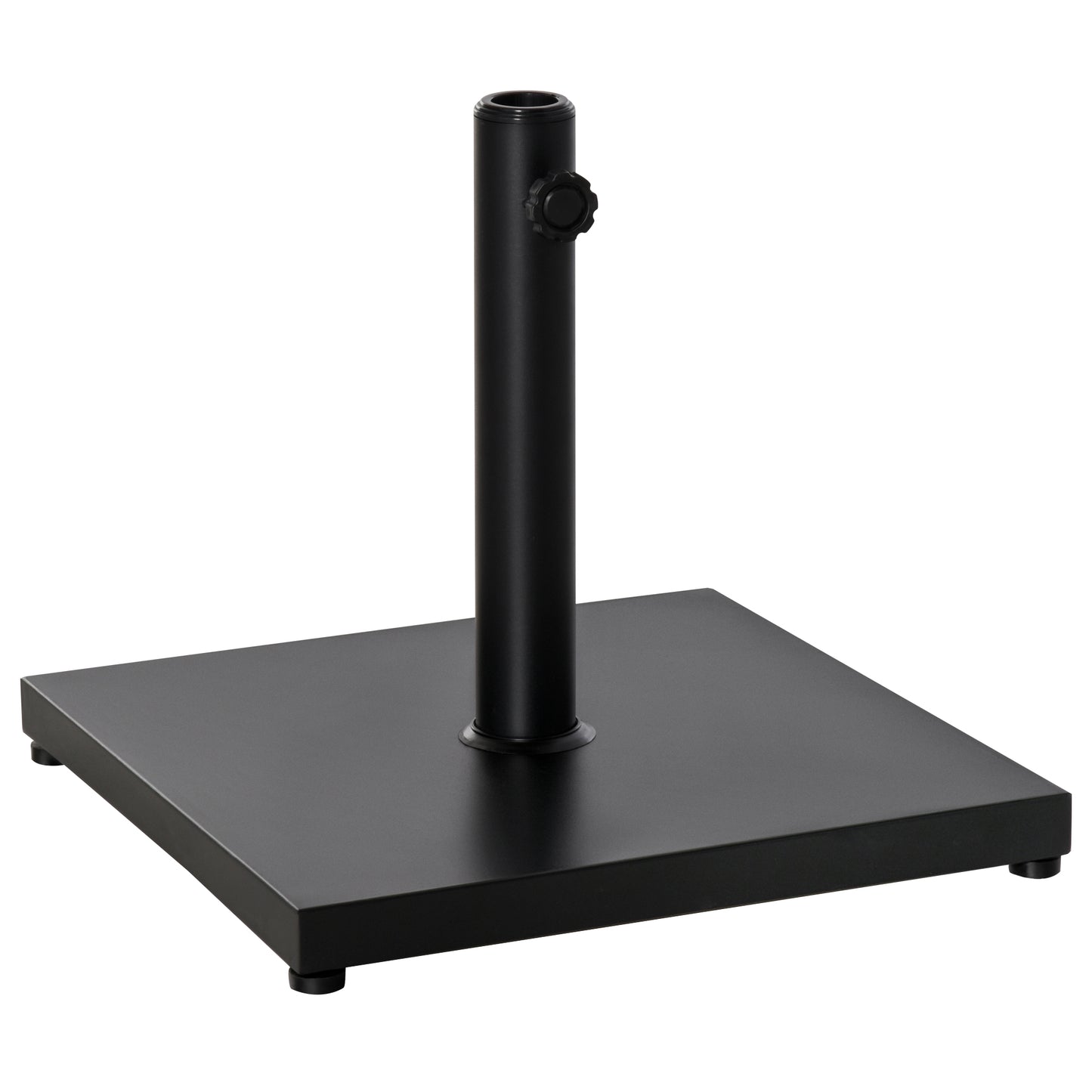 Support de parasol carré en acier de 18 kg avec bouton réglable, noir