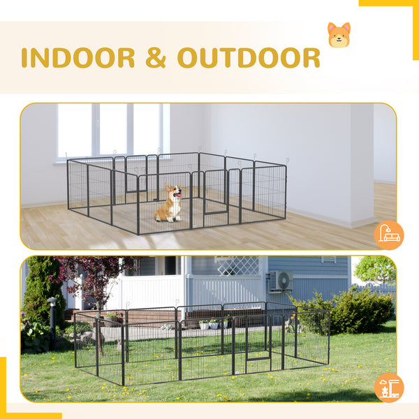 24-panel dog playpen, grey