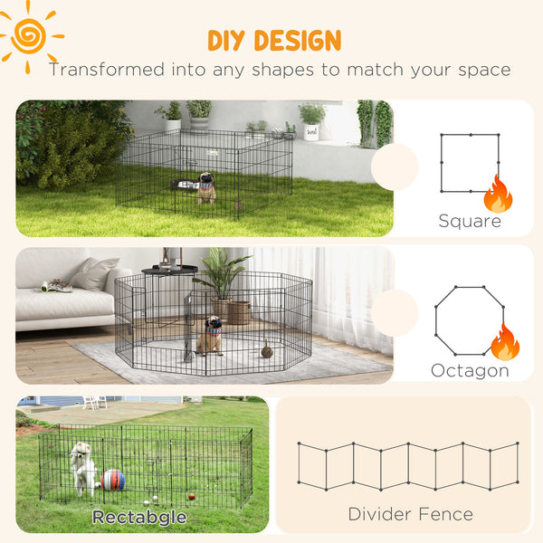8-Panel Foldable Metal Playpen
