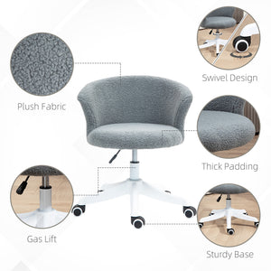 Chaise de bureau moelleuse, hauteur réglable, roulettes pivotantes, dossier moyen, grise