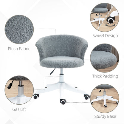 Soft office chair, adjustable height, swivel casters, mid-back, gray