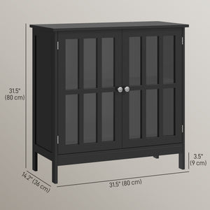 Buffet de cuisine à 2 portes, meuble de rangement moderne, noir