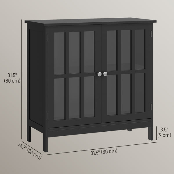 Buffet de cuisine à 2 portes, meuble de rangement moderne, noir