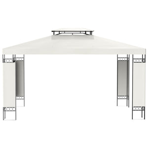 10' x 13' Outdoor Gazebo, Double Roof Patio Gazebo Canopy Shelter with Screen Decorate Corner Frame, White
