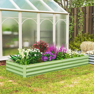 Jardinière surélevée galvanisée, verte