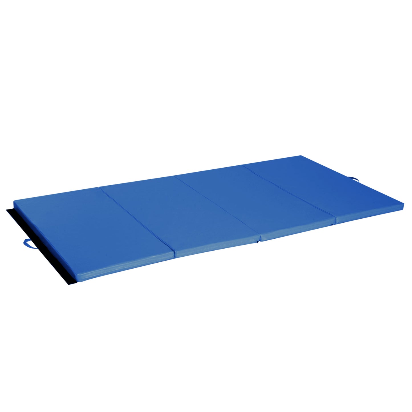 Tapis de gymnastique pliable 1,22 m x 2,42 m x 5 cm, avec poignées de transport, pour yoga, MMA, arts martiaux, étirements et exercices de base, bleu foncé