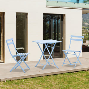 3-piece garden bistro set, blue