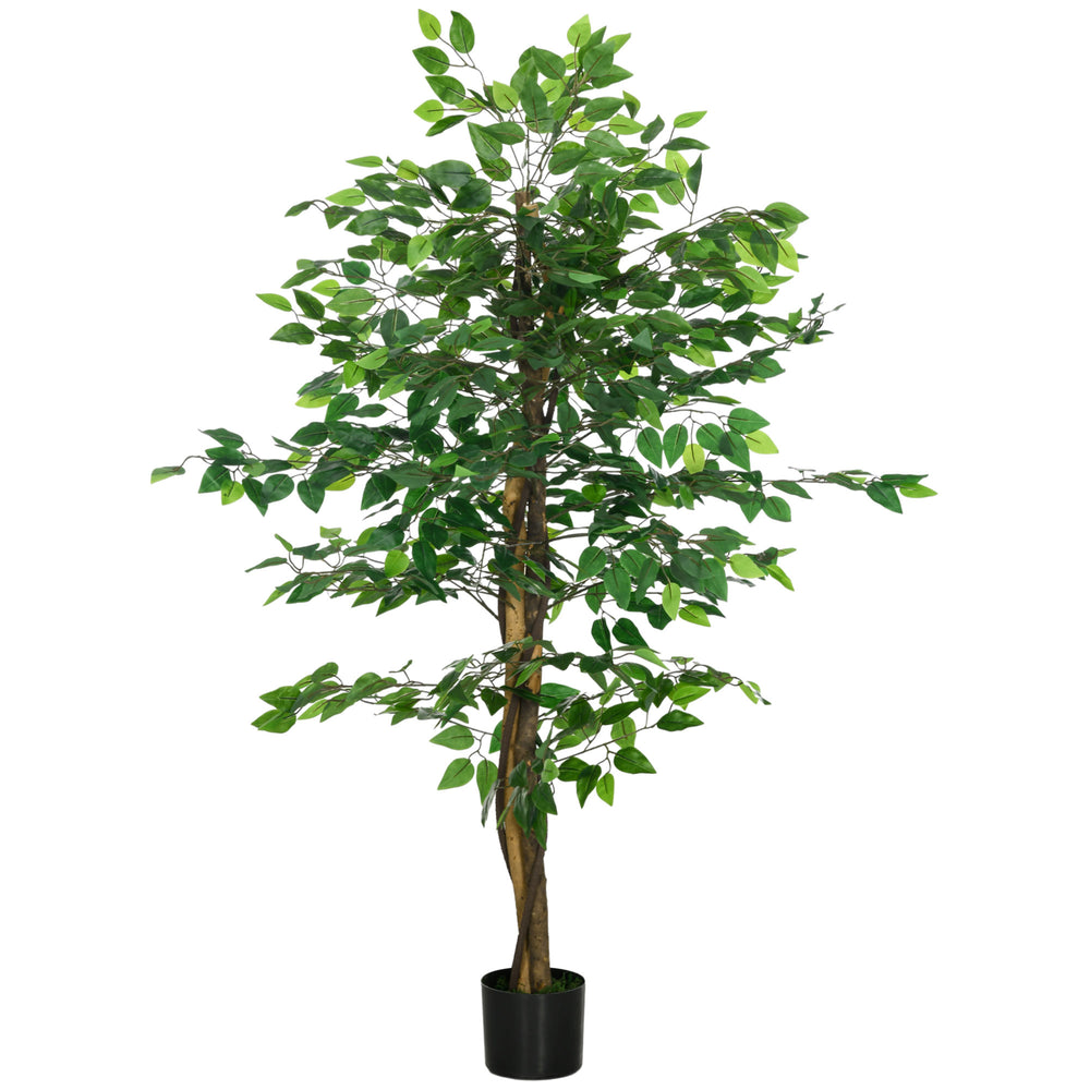 Ficus artificiel de 1,5 m, plante d'intérieur artificielle avec pot, pour la décoration intérieure