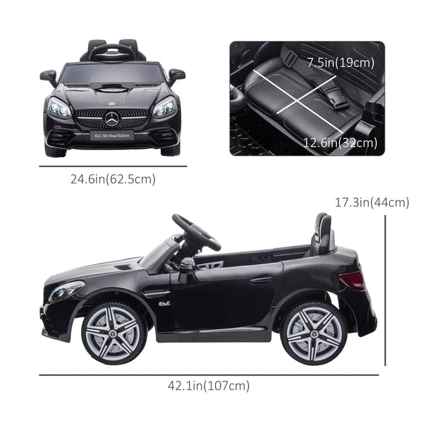 Voiture 12 V avec télécommande parentale et deux moteurs, noir