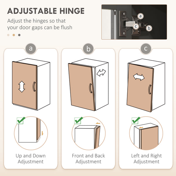 Armoire de cuisine 5 portes avec étagères réglables, grise
