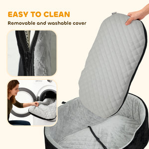 Siège auto pour chien avec coussin amovible et lavable, noir