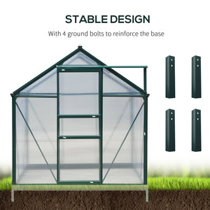 Serre en polycarbonate transparent avec porte coulissante
