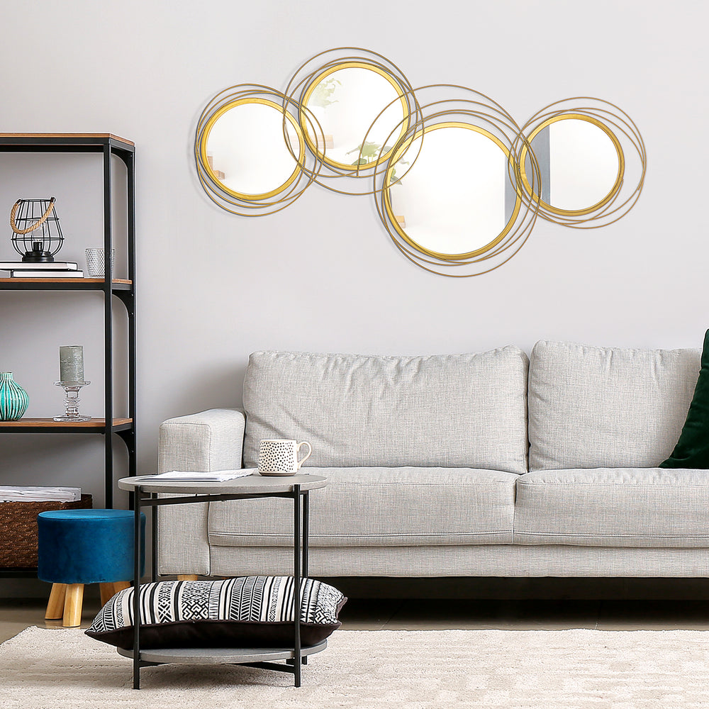 Décoration murale, miroir rond avec cadre