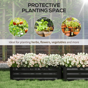 Ensemble de 2 jardinières surélevées en acier, noires