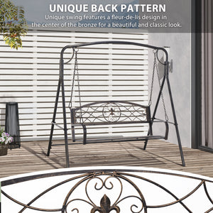 Balancelle 2 places avec structure en métal, noire