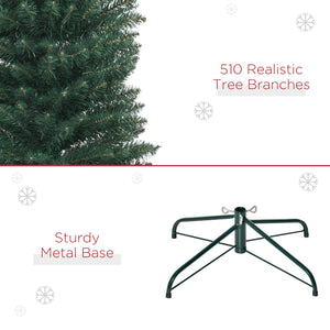 Sapin de Noël artificiel vert de 7 pieds avec support pliable noir