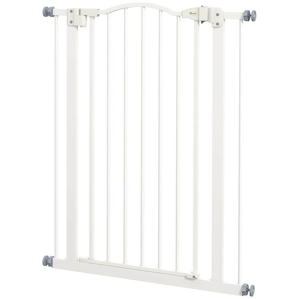 Barrière pour chien extra haute avec porte, blanche