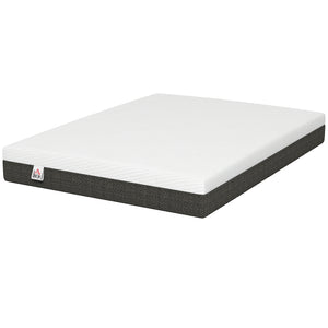 Matelas Queen 10 po à 3 couches en mousse mémoire rafraîchissante, mi-ferme – Blanc et gris foncé