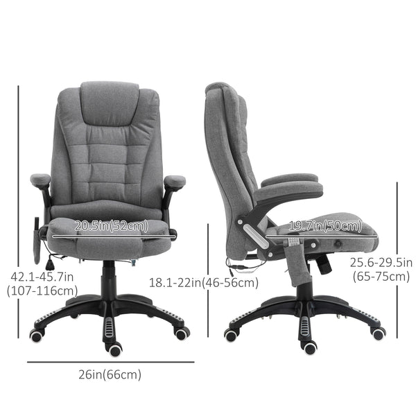 6-point vibrating massage office chair, grey