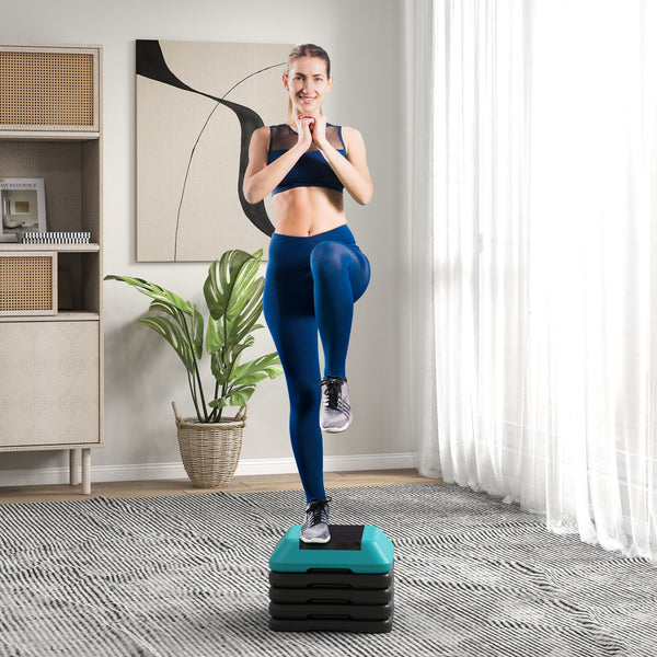 Stepper réglable en hauteur à 5 niveaux bleu