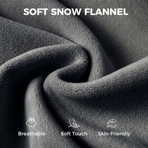 Office Chair with Foot Rest, Ergonomic Reclining Computer Gaming Chair w/ Snow Flannel Fabric, Thick Cushion, Dark Gray