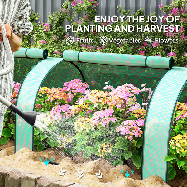 Miniature tunnel greenhouse with PE cover