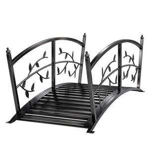 1.2m Metal Garden Bridge with Arched Safety Rail for Pond or Stream