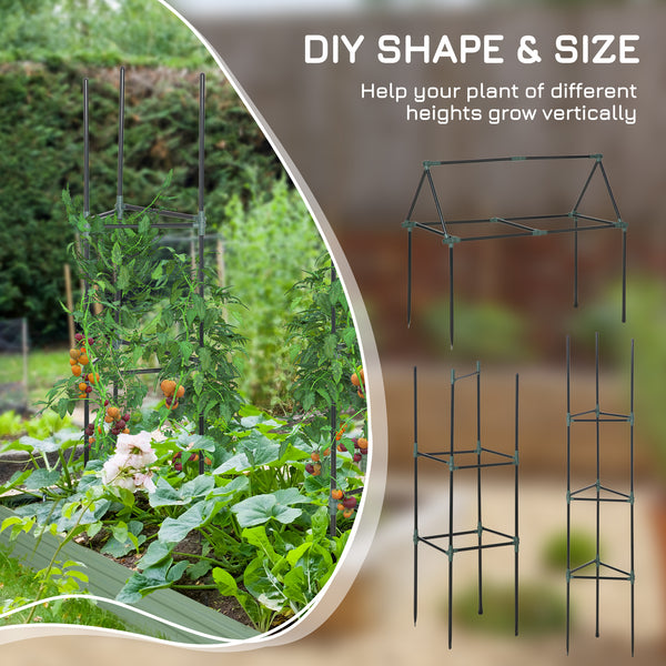 Lot de 3 support pour plants de tomates de 183 cm, pour légumes, fleurs et fruits grimpants, vert foncé