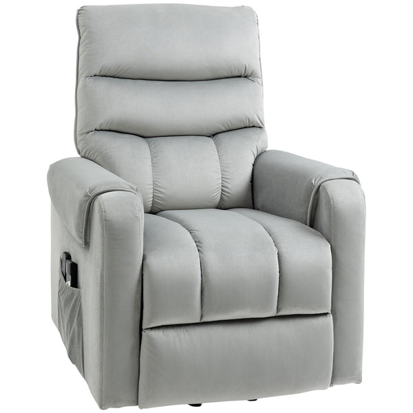 Fauteuil releveur inclinable massant avec 8 points de vibration, gris