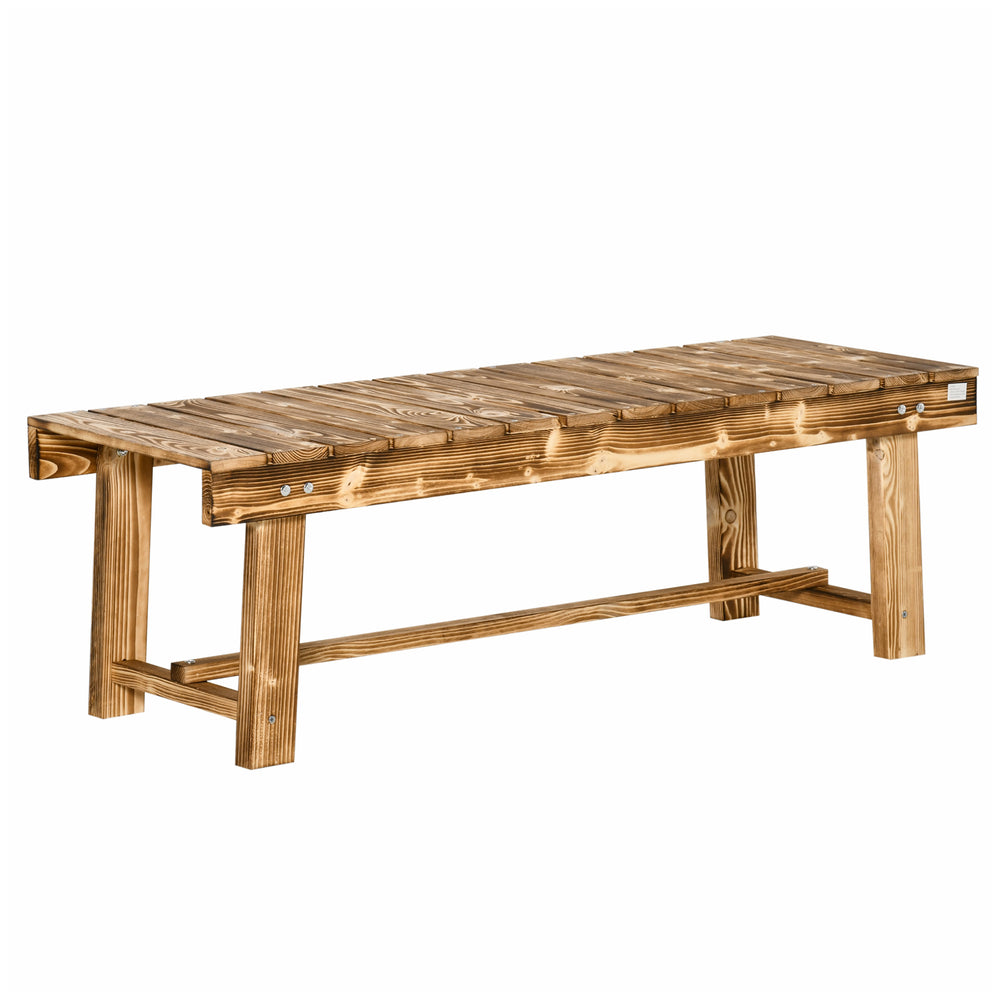 Banc de jardin d'extérieur en bois de sapin, carbonisé