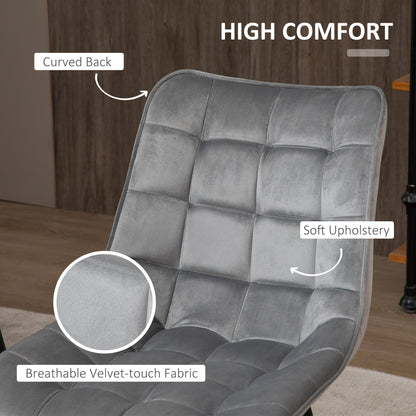 Lot de 2 chaises de salle à manger rembourrées, gris