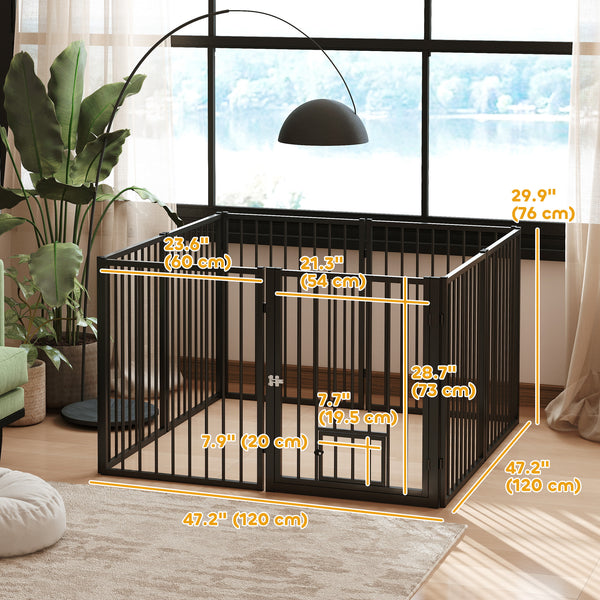 8-Panel Dog Playpen with Door