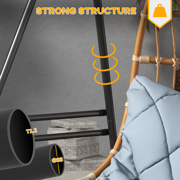 Hammock Chair Stand, Hanging Heavy Duty Metal Frame Hammock Stand for Hanging Hammock Air Porch Swing Chair, Egg Cahir, Indoor & Outdoor Use, 70.1" x 56.3" x 70.9" Black