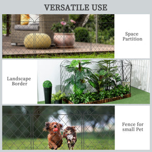 Panneaux de clôture de jardin en métal, lot de 4, motifs incurvés